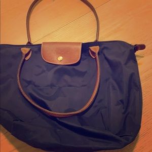 Navy blue large Longchamp tote bag